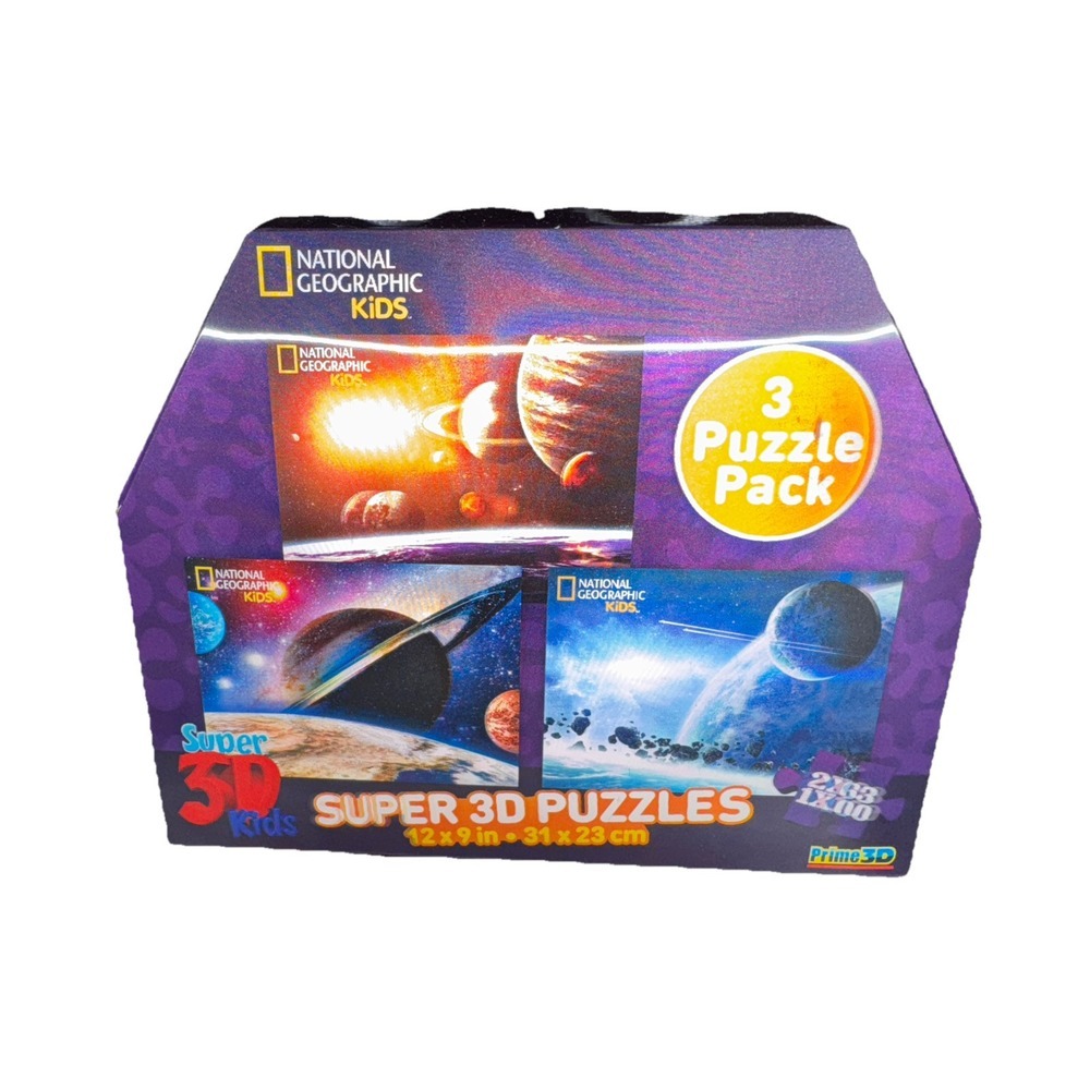 National Geographic Kids Super 3D Puzzles Solar System 3 Puzzles - 2x63 & 1x100